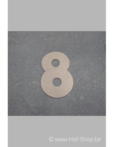 Nummer 8 - inox 7 cm hoog (Bahamas)