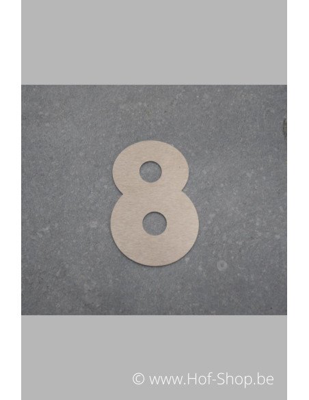 Nummer 8 - inox 7 cm hoog (Bahamas)