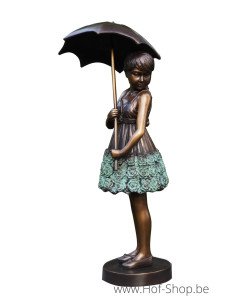 Jeune fille au parapluie - statue en bronze (AN1279BR-V)