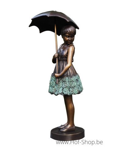 Jeune fille au parapluie - statue en bronze (AN1279BR-V)