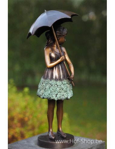 Jeune fille au parapluie - statue en bronze (AN1279BR-V)