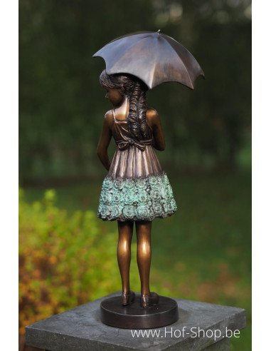Jeune fille au parapluie - statue en bronze (AN1279BR-V)