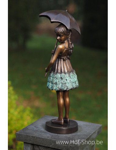 Jeune fille au parapluie - statue en bronze (AN1279BR-V)