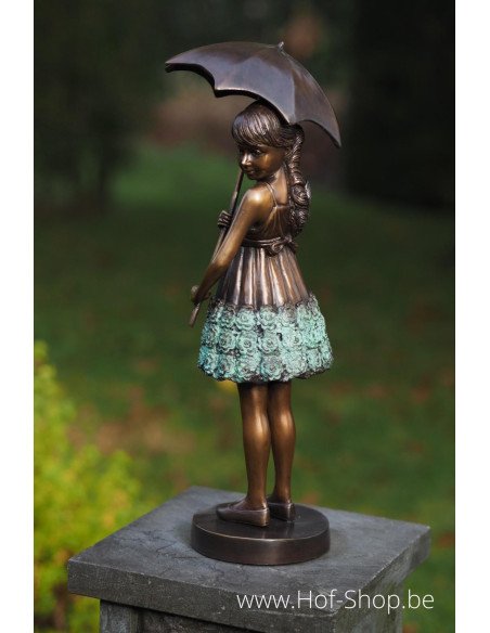 Jeune fille au parapluie - statue en bronze (AN1279BR-V)