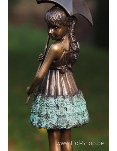 Jeune fille au parapluie - statue en bronze (AN1279BR-V)