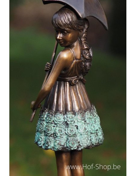Jeune fille au parapluie - statue en bronze (AN1279BR-V)
