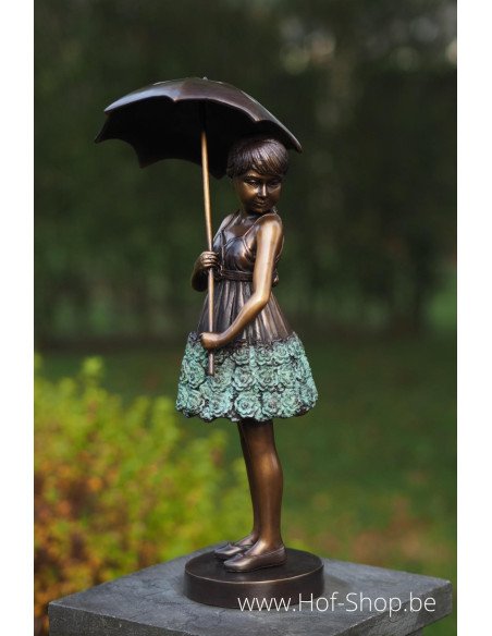 Jeune fille au parapluie - statue en bronze (AN1279BR-V)