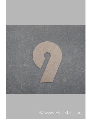 Nummer 9 - inox 7 cm hoog (Bahamas)