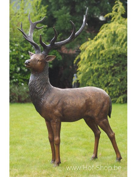 Cerf debout - statue en bronze (B713)