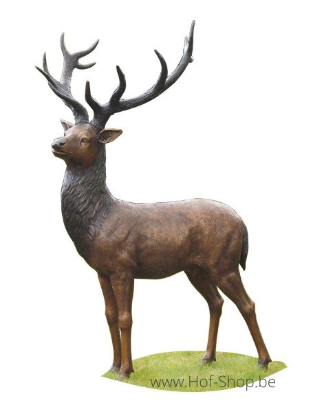 Cerf debout - statue en bronze (B713)