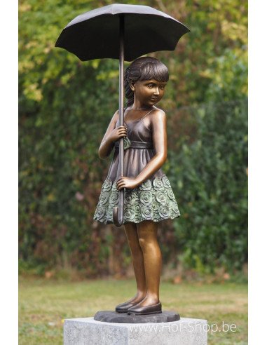 Jeune fille à l'ombrelle (grande) - statue en bronze (B1279)
