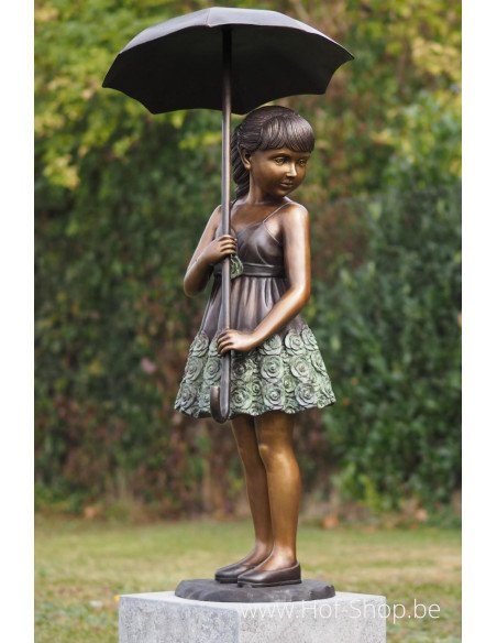 Jeune fille à l'ombrelle (grande) - statue en bronze (B1279)