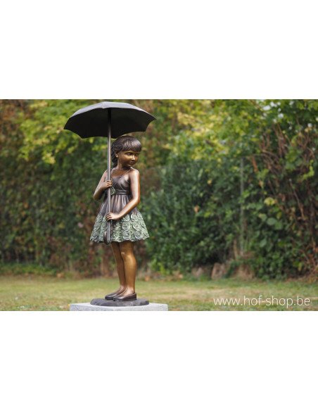 Jeune fille à l'ombrelle (grande) - statue en bronze (B1279)