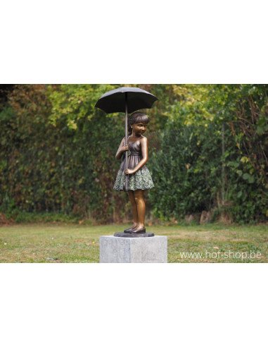 Jeune fille à l'ombrelle (grande) - statue en bronze (B1279)