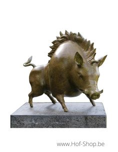 Sanglier vert patine à chaud - statue en bronze (B91150) DERNIÈRE PIECE
