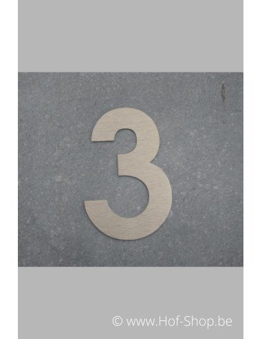 Nummer 3 - inox 8 cm hoog