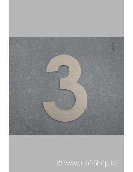 Nummer 3 - inox 8 cm hoog