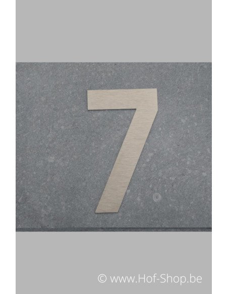 Nummer 7 - inox 8 cm hoog