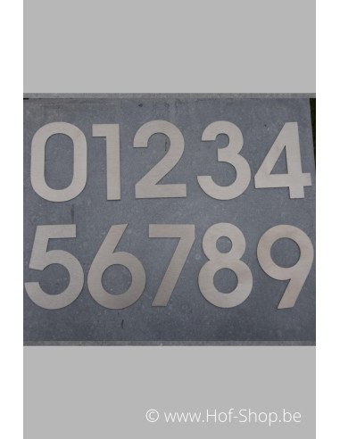 Nummer 8 - inox 8 cm hoog