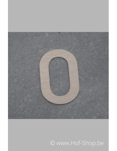 Nummer 0 - inox 5 cm hoog