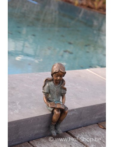 Fille lisante - statue en bronze (AN1499BRW-V)