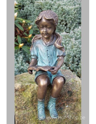 Fille lisante - statue en bronze (AN1499BRW-V)