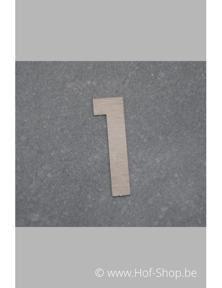 Nummer 1 - inox 5 cm hoog