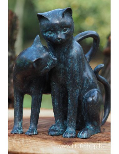 Deux adorables chats - statue en bronze (AN2350BR-VI)