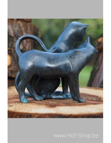 Deux adorables chats - statue en bronze (AN2350BR-VI)