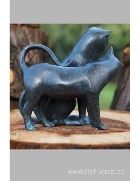Deux adorables chats - statue en bronze (AN2350BR-VI)