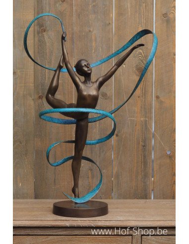 Gymnaste avec ruban - Sculpture en bronze (AN2418BR-HP)