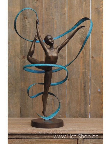 Gymnaste avec ruban - Sculpture en bronze (AN2418BR-HP)