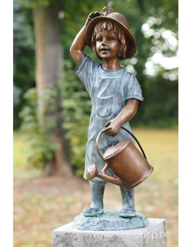Meisje met gieter - bronzen beeld (AN1538BRW-V-F)