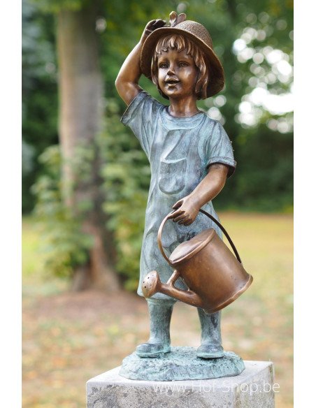 Meisje met gieter - bronzen beeld (AN1538BRW-V-F)
