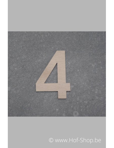 Nummer 4 - inox 5 cm hoog