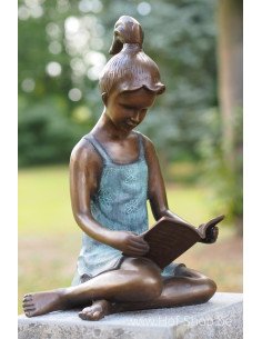 Lezend meisje - bronzen beeld (AN0803BR-V-M)