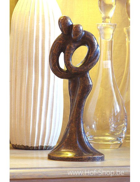 Abstract liefdespaar 30 cm - bronzen beeld (AN0719BR-BI)