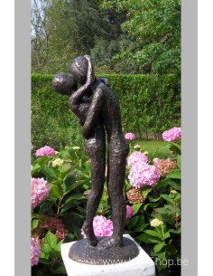 Modern liefdespaar 48 cm  - bronzen beeld (AN1728BR-BI)