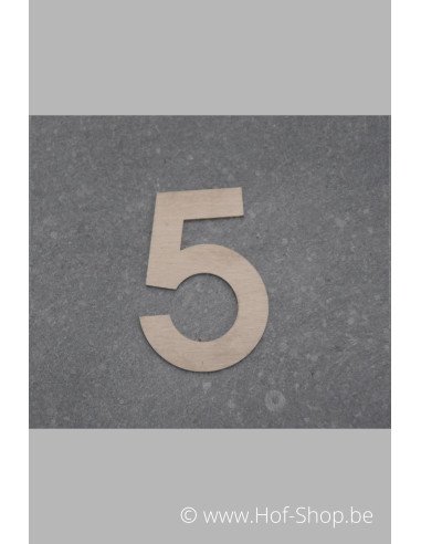 Nummer 5 - inox 5 cm hoog