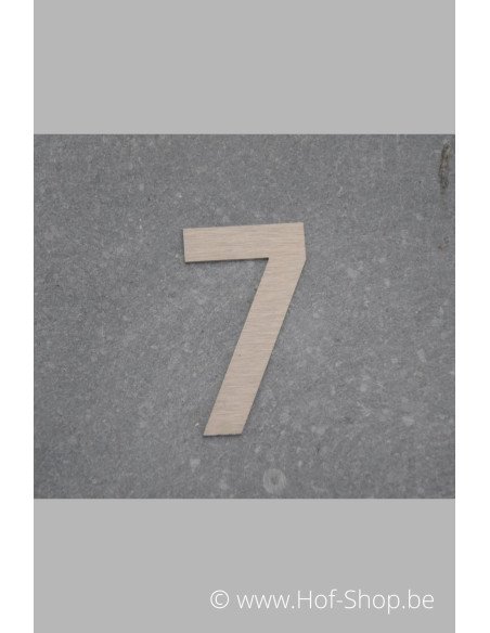 Nummer 7 - inox 5 cm hoog