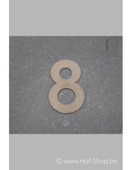 Nummer 8 - inox 5 cm hoog