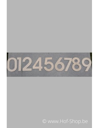Nummer 8 - inox 5 cm hoog