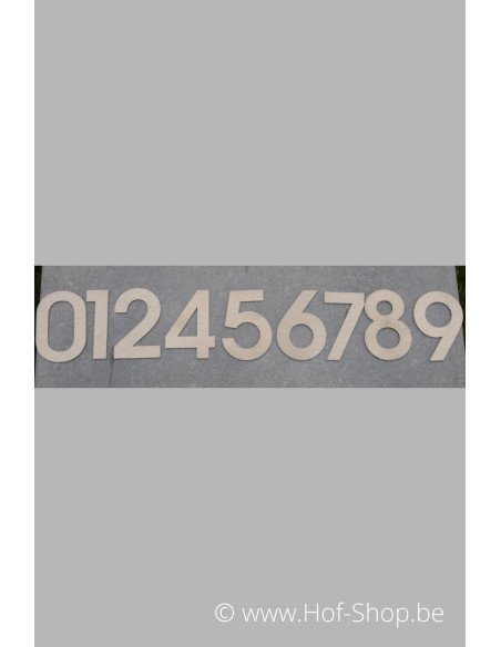 Nummer 8 - inox 5 cm hoog