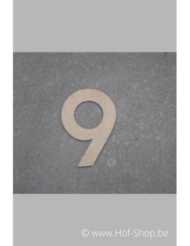 Nummer 9 - inox 5 cm hoog