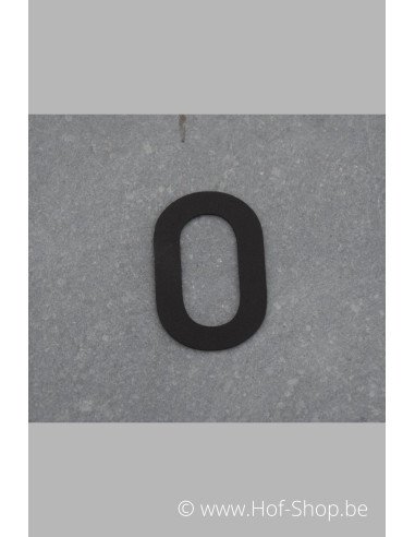 Nummer 0 - zwart inox 5 cm hoog
