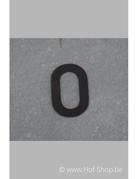 Nummer 0 - zwart inox 5 cm hoog
