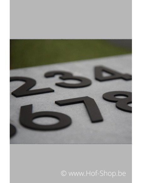 Nummer 0 - zwart inox 5 cm hoog