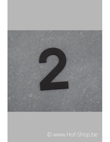 Nummer 2 - zwart inox 5 cm hoog