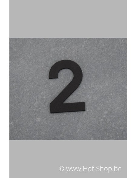 Nummer 2 - zwart inox 5 cm hoog