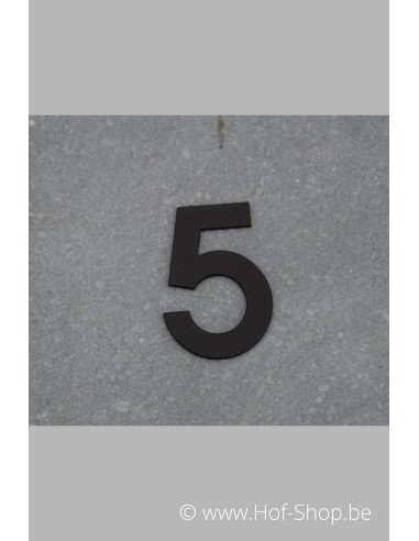 Nummer 5 - zwart inox 5 cm hoog